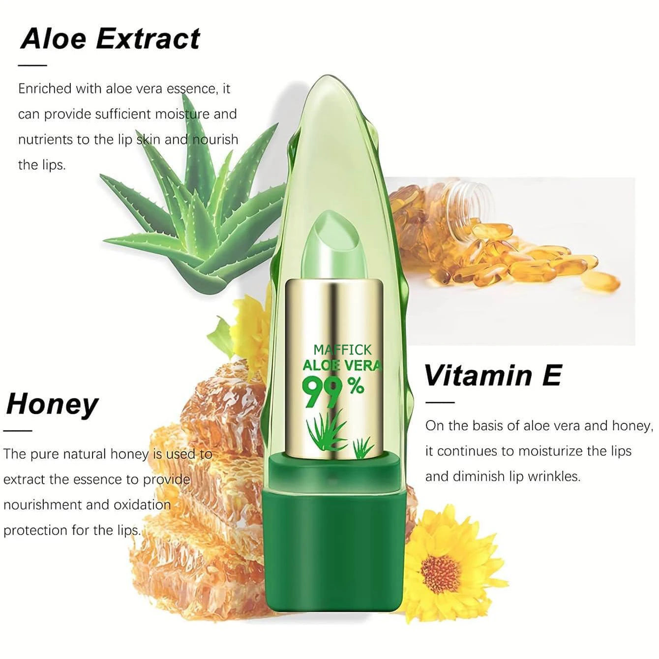 Aloe Vera Warm Change Lipstick for long-lasting lip protection