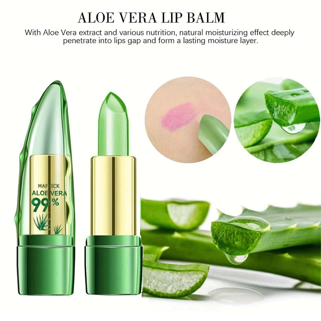 Aloe Vera Warm Change Lipstick for long-lasting lip protection